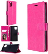 LuxeBass Hoesje geschikt voor Oppo Reno 4 5G - Bookcase Roze - portemonnee hoesje - telefoonhoes - gsm hoes - telefoonhoesjes