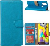 LuxeBass Hoesje geschikt voor Samsung Galaxy M31 - Bookcase Turquoise - portemonnee hoesje - telefoonhoes - gsm hoes - telefoonhoesjes