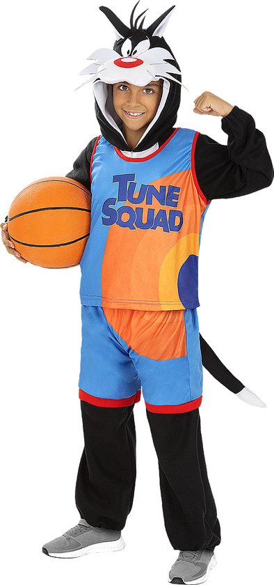 FUNIDELIA Sylvester Space Jam kostuum - Looney Tunes voor jongens Basketbal - jaar cm) - Zwart