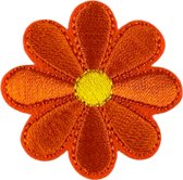 Madelief Bloemetje Strijk Embleem Patch Oranje 4 cm / 4 cm / Oranje