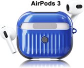 Koffer Case Cover geschikt voor Apple Airpods 3 - Siliconen Blauw