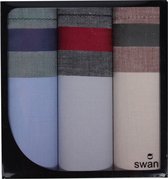 Swan Heren zakdoeken lblw, 3 stuks - 40 - Blauw