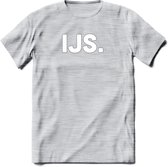IJs - Snack T-Shirt | Grappig Verjaardag Kleding Cadeau | Eten En Snoep Shirt | Dames - Heren - Unisex Tshirt | - Licht Grijs - Gemaleerd - XL