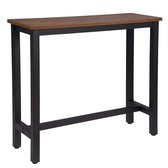 FURNIBELLA - 1x bartafel bistrotafel metalen frame tafelblad van MDF zwart roest kleur