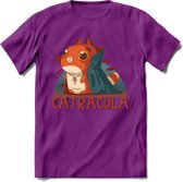 Graaf catracula T-Shirt Grappig | Dieren katten halloween Kleding Kado Heren / Dames | Animal Skateboard Cadeau shirt - Paars - S