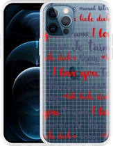 Geschikt voor Apple iPhone 12 Pro Hoesje I Love you - Designed by Cazy