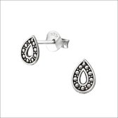 Aramat jewels ® - Zilveren oorbellen druppel 925 zilver 5x6mm geoxideerd