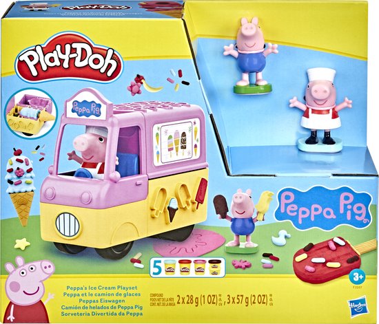 Play-Doh Peppas IJsjes Speelset - Boetseerklei - Inclusief 5 Play-Doh potjes - Knutselen voor kinderen