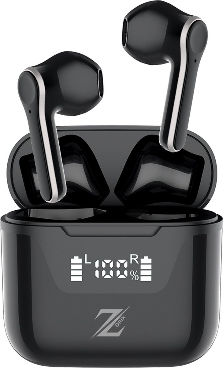Zorix AirBudz X3 - Wireless Earbuds - Volledig Draadloze Bluetooth Oordopjes - Oortjes Geschikt voor Apple & Android - Zwart
