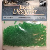 Darice Glass Rocaille Seed Beads 10/0 transparant groen. 20 Gram