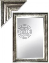 Spiegel met facet, 47x108cm incl. lijst. grijs-groen
