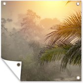 Tuinposters Mooie zonsondergang boven het oerwoud van het Nationaal park Corcovado in Costa Rica - 50x50 cm - Tuindoek - Buitenposter