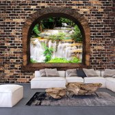 Zelfklevend fotobehang - Stony Window: Waterfalls.