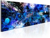 Schilderij - Blue Artistic Chaos.