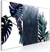 Schilderij - Cool Leaves (3 Parts).