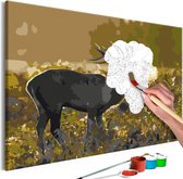 Doe-het-zelf op canvas schilderen - Deer on Rut.