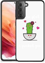 Hoesje maken Geschikt voor Samsung Galaxy S21 Smartphone Hoesje met Zwarte rand Cactus Glad