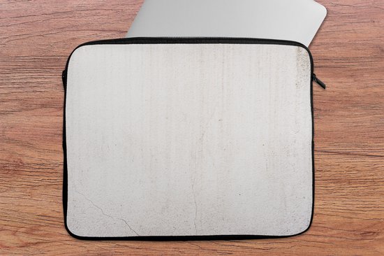 Housse pour ordinateur portable 15,6 pouces - Béton - Mur - Wit - Housse pour ordinateur portable - Dimensions intérieures 39,5x29,5 cm