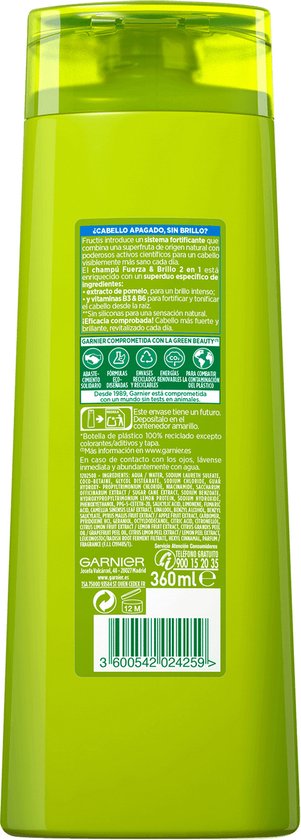 Garnier Fructis Fuerza & Brillo Shampoo – 1000 Ml Für Kraftvolles & Glänzendes Haar
