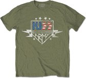 Kiss Heren Tshirt -L- Army Lightning Groen