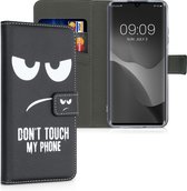 kwmobile telefoonhoesje voor Xiaomi Mi Note 10 / Note 10 Pro - Hoesje met pasjeshouder in wit / zwart - Don't Touch My Phone design