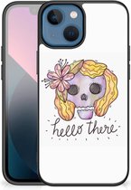 GSM Hoesje geschikt voor iPhone 13 mini Siliconen Hoesje met Zwarte rand Boho Skull