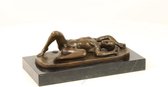 Een Erotisch Bronzen Beeld Mannelijk Naakt 28x14x11 cm