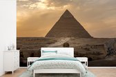 Behang - Fotobehang De grote Sfinx van Giza voor de Piramide van Khafre - Breedte 525 cm x hoogte 350 cm