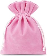Velours / Fluweel Zakjes – 8x10cm – 10 stuks – Roze – Sieradenzakjes – Cadeauzakjes