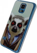 Samsung Galaxy S5 Hoesje - Xccess - Metal Plate Serie - Aluminium Backcover - Funny Lemur - Hoesje Geschikt Voor Samsung Galaxy S5