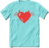 Valentijn Hart T-Shirt | Grappig Valentijnsdag Cadeautje voor Hem en Haar | Dames - Heren - Unisex | Kleding Cadeau | - Licht Blauw - L