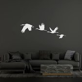 Metalen muur kunst- metalen muur decor- vogels metalen muur kunst set van 4- muur opknopings- geometrische muur kunst- home metal decor- woonkamer decor