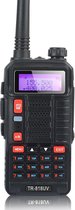 Baofeng UV-10R Plus Walkie Talkie - UHF & VHF - 10W - Verlichte LCD Scherm & Toetsenbord - 128 Kanalen - 15KM Bereik - Waterproof - Zwart - Incl. Oortjes