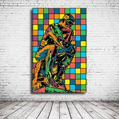 Pop Art Rodin's Thinker Poster - 90 x 60 cm Fotopapier Mat 180 gr - Popart Wanddecoratie