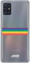 6F hoesje - geschikt voor Samsung Galaxy A51 -  Transparant TPU Case - #LGBT - Horizontal #ffffff