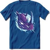 Dieren T-Shirt | Neushoorn shirt Heren / Dames | Wildlife rhino cadeau - Donker Blauw - 3XL