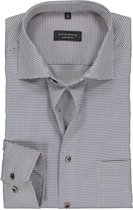 ETERNA comfort fit overhemd - structuur heren overhemd - blauw met wit en beige - Strijkvrij - Boordmaat: 48