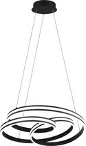 LED Hanglamp - Trion Yarino - 60W - Aanpasbare Kleur - Dimbaar - Rond - Mat Zwart - Aluminium - BSE