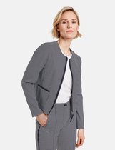 GERRY WEBER Dames Blazer met blokmotief Blau/Ecru/Weiss Gemuster-42