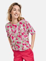 GERRY WEBER Dames Trui met korte mouwen en bloemenmotief