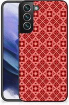 Hoesje met Tekst Geschikt voor Samsung Galaxy S22 Pro GSM Hoesje met Zwarte rand Batik Red