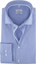 Seidensticker - Overhemd Ruiten Blauw - 41 - Heren - Tailored-fit