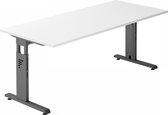 MEGA 19 G | Bureau - 180 x 80 Tafelhoogte I In hoogte verstelbaar Wit/Grafiet