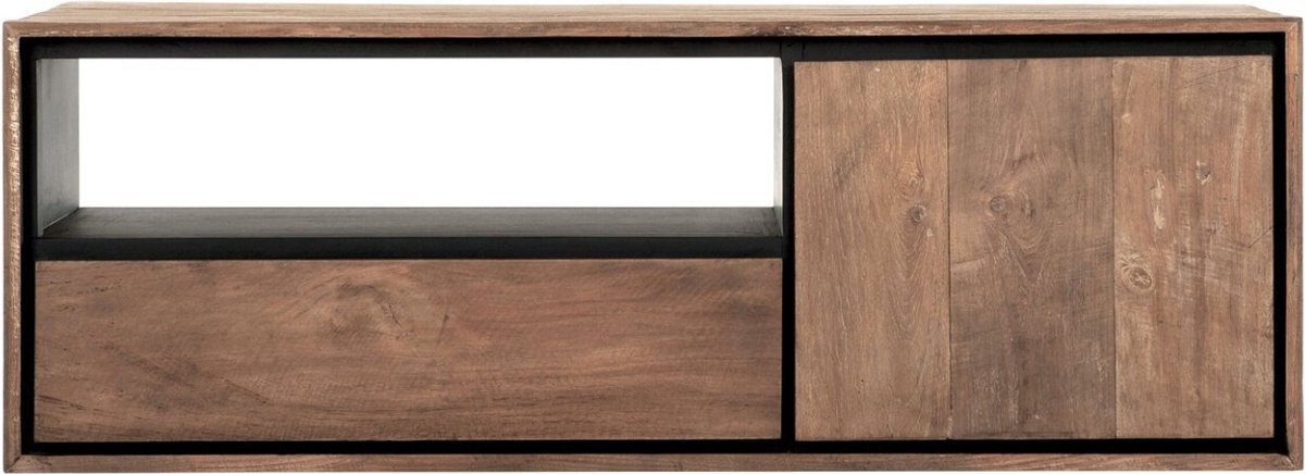 24Designs Metropole Hangend TV-Meubel Klein - B115 X H40 Cm - Teakhout bruin