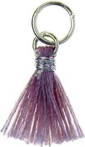 Kwastje voor sieraden of decoratie 11mm Purple met zilverkleurig oog