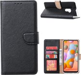LuxeBass Hoesje geschikt voor Xiaomi Redmi 9 - Bookcase Zwart - portemonnee hoesje - bookcase - boekhoesje - book case - boek hoesje