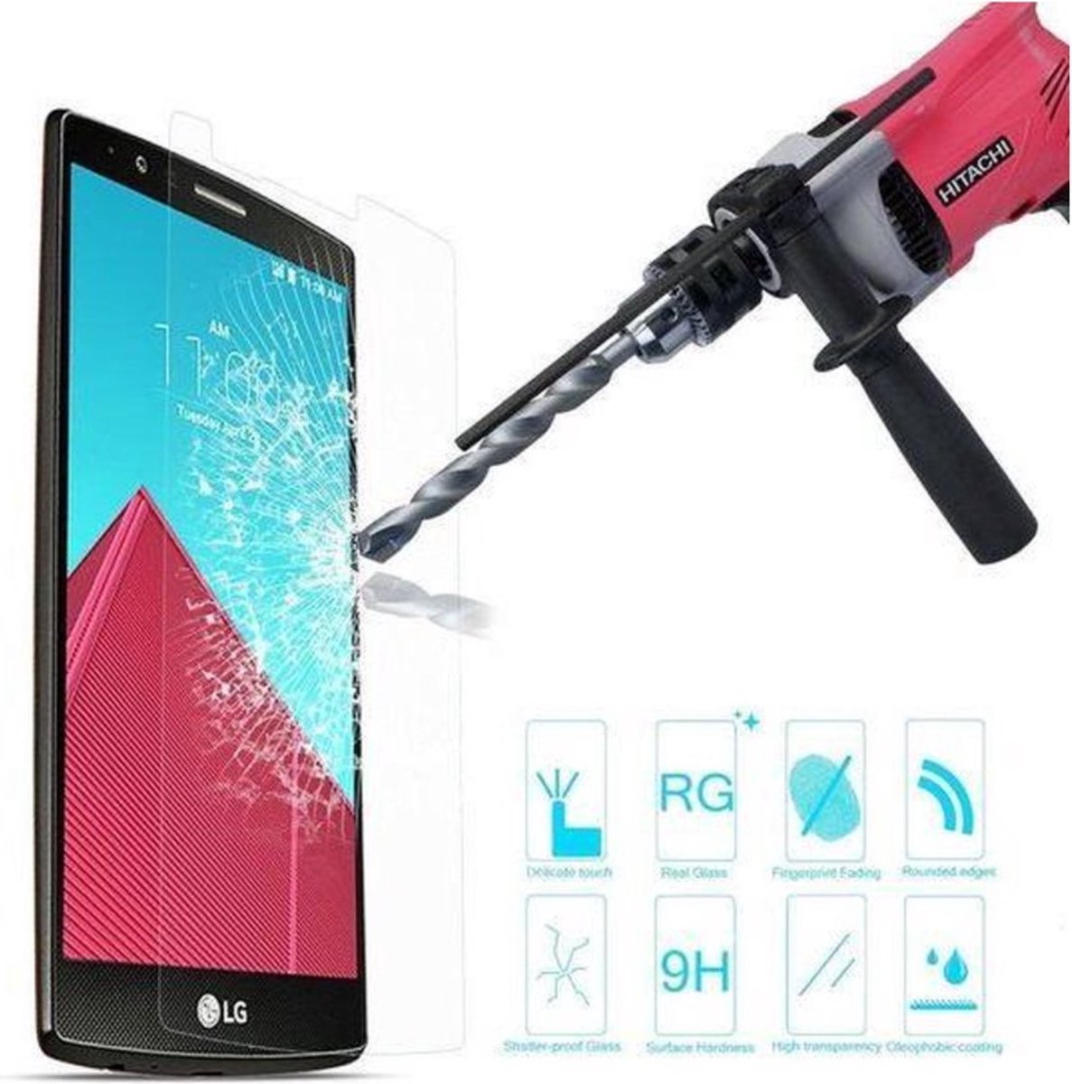 LuxeBass Screenprotector geschikt voor LG G4 - glas scherm - bescherming