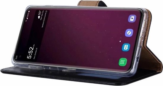 LuxeBass Hoesje geschikt voor Samsung Galaxy S10E - Bookcase Zwart - portemonnee hoesje - telefoonhoes - gsm hoes - telefoonhoesjes - LuxeBass