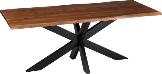 Eettafel | hout | bruin | 200x90x (h)76 cm