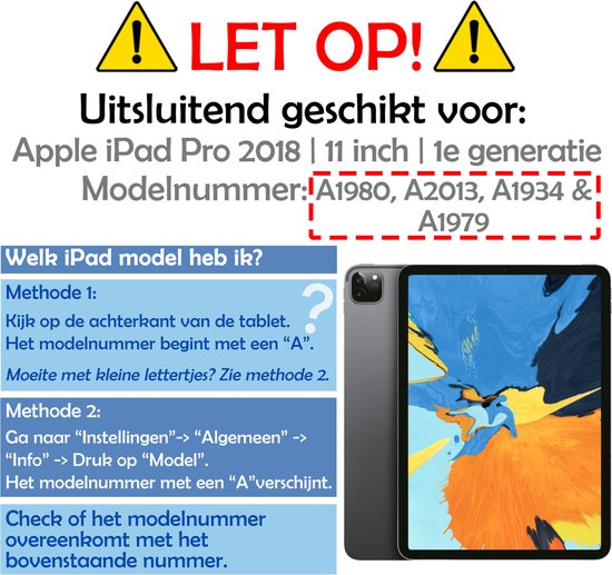 Coque pour iPad Pro 2018 11 pouces avec 2 protections d'écran et porte-crayons - Oranje